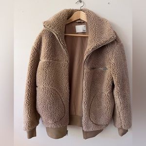 WILFRED FREE The Teddy Jacket Camel Aritzia (S)